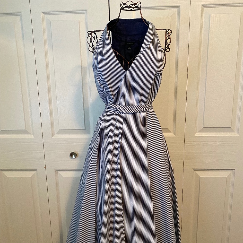 Talbots Women's Pin Stripe Halter Dress Size 2